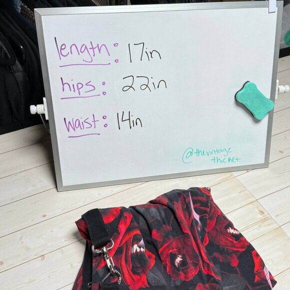 SOLD Killstar Red Rose Horror Monster Black Skater Skirt Large Stretch Goth Punk - Picture 8 of 8